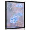 Plakat modre rože na vintage ozadju - 40x60 white