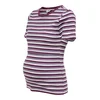 Only Maternity Majica OLMVal svetlo modra / vinsko rdeča / bela