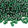 Kašaste perle (seed beads) 4 mm providna sa srebrnom linijom tamno zelena
