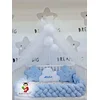 Bubamara037 Pletenica za krevetac, Četvorostruka, 180cm, Plava