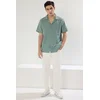 Trendyol Light Khaki Regular Fit Textured Summer Linen Look Shirt