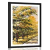 Plakat s paspartujem drevored - 60x90 white