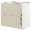 METOD / MAXIMERA Pod.element, 2fronta/2vis.fioke, bela/Havstorp bež, 80x60 cm
