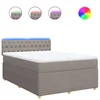 Vidaxl Box spring postelja z vzmetnico taupe 140x190 cm blago