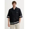 Bombažna srajca Fiorucci Wave Trim Logo Embroidered Bowling Shirt