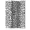 artgeist Paravan Black And White Maze, 3-Delni, Dvostranski