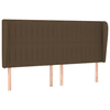 Vidaxl Vzglavje z ušesi temno rjavo 203x23x118/128 cm blago