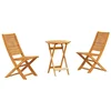 Vidaxl Zložljiv bistro set 3 szt. Rjava Masiven les akacije