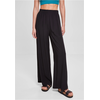 Womens wide viscose pants in black color