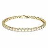 Swarovski Brezčasna pozlačena kristalna zapestnica Matrix Tennis 5657662 (Dolžina 19 cm)