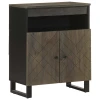 Vidaxl Komoda črn 60x33x75 cm trden mangov les