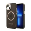 Guess Futrola za iPhone 13 Black Gold Outline Translucent MagSafe ( GSM168206 )