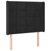 Vidaxl Vzglavje z ušesi črno 93x16x118/128 cm žamet
