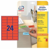 AVERY ZWECKFORM etikete L6034-20, 63.5 x 33.9 mm, 480 kom, Stick&Lift, rdeče