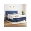 Den Box spring postelja z vzmetnico moder 200x200 cm blago