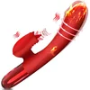 SuperLove Heating & Licking Powerful Rabbit G-Spot Vibrator Red