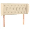 Vidaxl Vzglavje z ušesi krem 93x23x78/88 cm blago