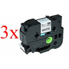 Komplet Brother TZe-FX251/TZ-FX251/PT/P-Touch 24mm, prilagodljiv (Flexible), kompatibilni trakovi (3) - črn izpis/bel trak