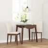 vidaXL Jedilni stoli z blazinami 2 kosa Brown Solid Wood Rubber