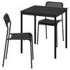 SANDSBERG Sto i 2 stolice, crna crna/crna, 67x67 cm