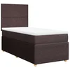 Vidaxl Box spring postelja z vzmetnico temno rjava 100x200 cm blago