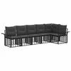 Set vanjskih sofa 6 pcs Crna i tamno siva Poliester