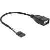 Delock USB 2.0 priključni kabel [1x USB 2.0 vtič interno. - 1x USB2.0 vtič] 0,20 m črn Delock