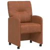Vidaxl Jedilni stoli s kolesi 2 szt. Rjava 57 x 67 x 95 cm Umetna koža