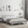 Okvir za krevet s uzglavljem i LED siva boja betona 150x200 cm