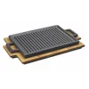 Cast iron grill, 28,7 x 20,7 cm, with wooden stand - LAVA