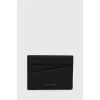 Usnjen etui za kartice Calvin Klein črna barva