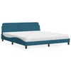 Krevet s madracem Dover plavi 180x200 cm baršunasti