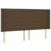 Vidaxl Vzglavje z ušesi temno rjavo 183x16x118/128 cm blago