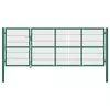 Den Vrata za vrtno ograjo s stebrički 350x120 cm jeklo zelen