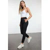 Trendyol Black Brushed Soft Fabric, Fleece Inside and Zipper Pocket Detailed Knitted Full Length Sports Tights