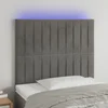 LED uzglavlje svjetlosivo 80x5x118/128 cm baršunasto