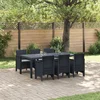 vidaXL vidaXL 7-delni vrtni jedilni set z blazinami anthracite poli ratan, (22089760)