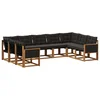 Set vanjskih sofa s jastukom 9 pcs Prirodna i crna