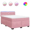 Vidaxl Box spring postelja z vzmetnico roza 140x200 cm žamet