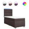 Vidaxl Box spring postelja z vzmetnico temno rjava 100x200 cm blago