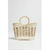 Marisse White Basket Bag