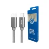 Xwave Kabl USB Tip-C za IPHONE 2M 3A,lightning aluminium,upleteni,tamno sivi