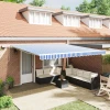 Skrovita tenda Plava i bijela 500 × 300 cm Poliester i aluminij