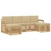 Set vanjskih sofa 5 pcs Bijela i Bež 249 x 122,5 x 73 cm