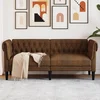 Dvosjed Chesterfield smeđi od tkanine