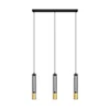 LED luster na sajli BARS 3xGU10/4,8W/230V crna/zlatna