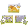 Bigjigs Toys Puzzle 3v1 safari živali