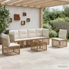 Set vanjskih sofa 7 pcs Prirodna i krema bijela Poliester
