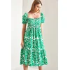Bianco Lucci Womens Waist Gimped Patterned Flared Dress