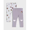 Sinsay - Pamučne helanke sa printom 2 pack Mickey Mouse - čeličnoljubičasto